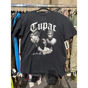 2Pac Tupac Shakur Graphic T-Shirt Large Black Amaru Entertainment Hip Hop